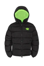 Syna Reversible Puffer Black/neon Green Jacket