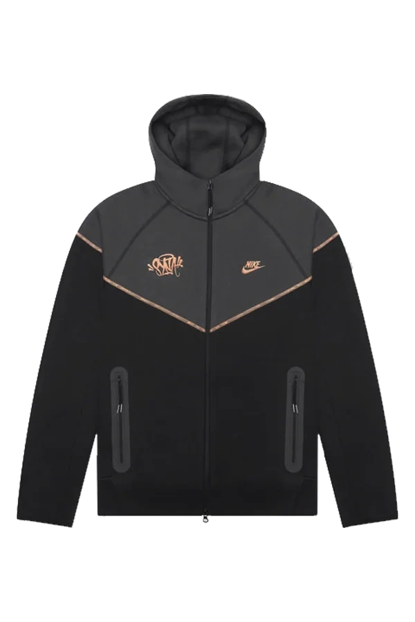 Syna World Central Cee X Nike Tech Fleece ZIP Up Black Hoodie