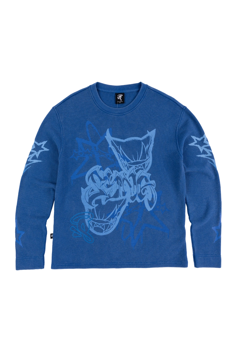 Syna World Dvl Waffle Ls Washed Blue Sweatshirt
