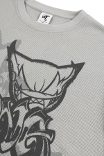 Syna World Dvl Waffle Ls Washed Light Grey Sweatshirt 2