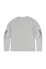 Syna World Dvl Waffle Ls Washed Light Grey Sweatshirt 3
