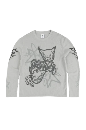 Syna World Dvl Waffle Ls Washed Light Grey Sweatshirt