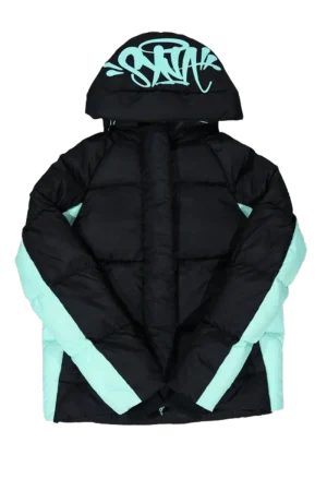 Syna World Logo Puffer Black/sky Blue Jacket