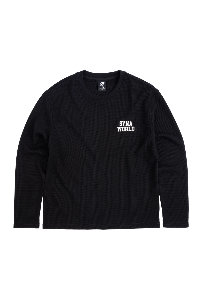 Syna World Ls Waffle Tee Black Sweatshirt
