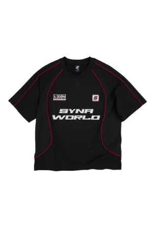 Syna World Perforated Performance Black/red Tee