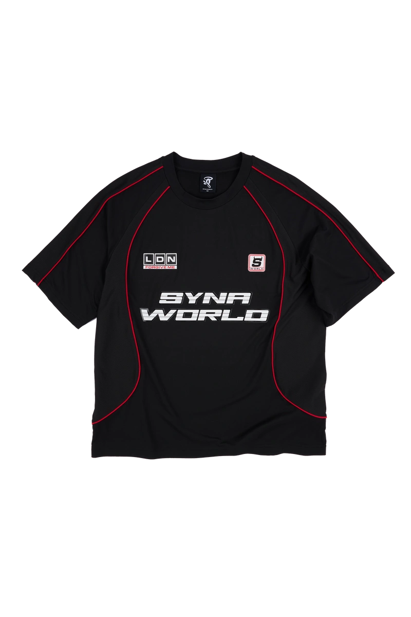 Syna World Perforated Performance Black/red Tee