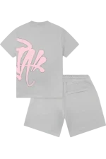 Syna World “Syna” Logo Grey/pink T-shirt & Shorts Set 4