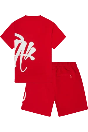 Syna World “Syna” Logo Red/white T-shirt & Shorts Set 1