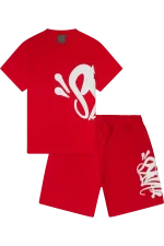 Syna World “Syna” Logo Red/white T-shirt & Shorts Set