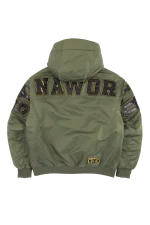 Syna World Tackle Twill Bomber Olive Puffer 3