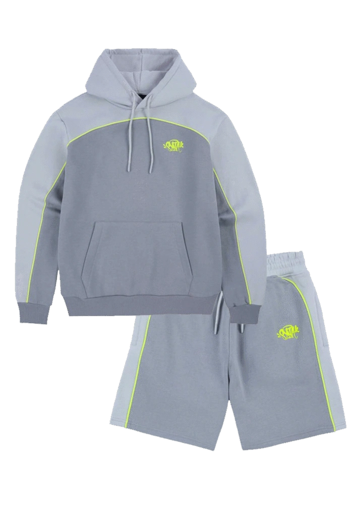 Syna World Team Pipe Grey/volt Shorts Set