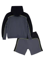 Syna World Team Pipe Hoodie Black/volt Shorts Set 1