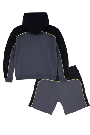 Syna World Team Pipe Hoodie Black/volt Shorts Set 1