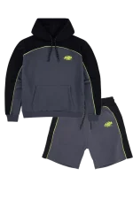 Syna World Team Pipe Hoodie Black/volt Shorts Set