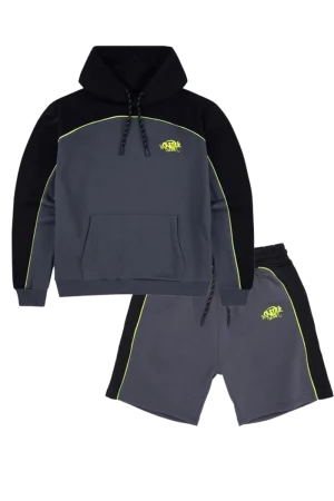 Syna World Team Pipe Hoodie Black/volt Shorts Set