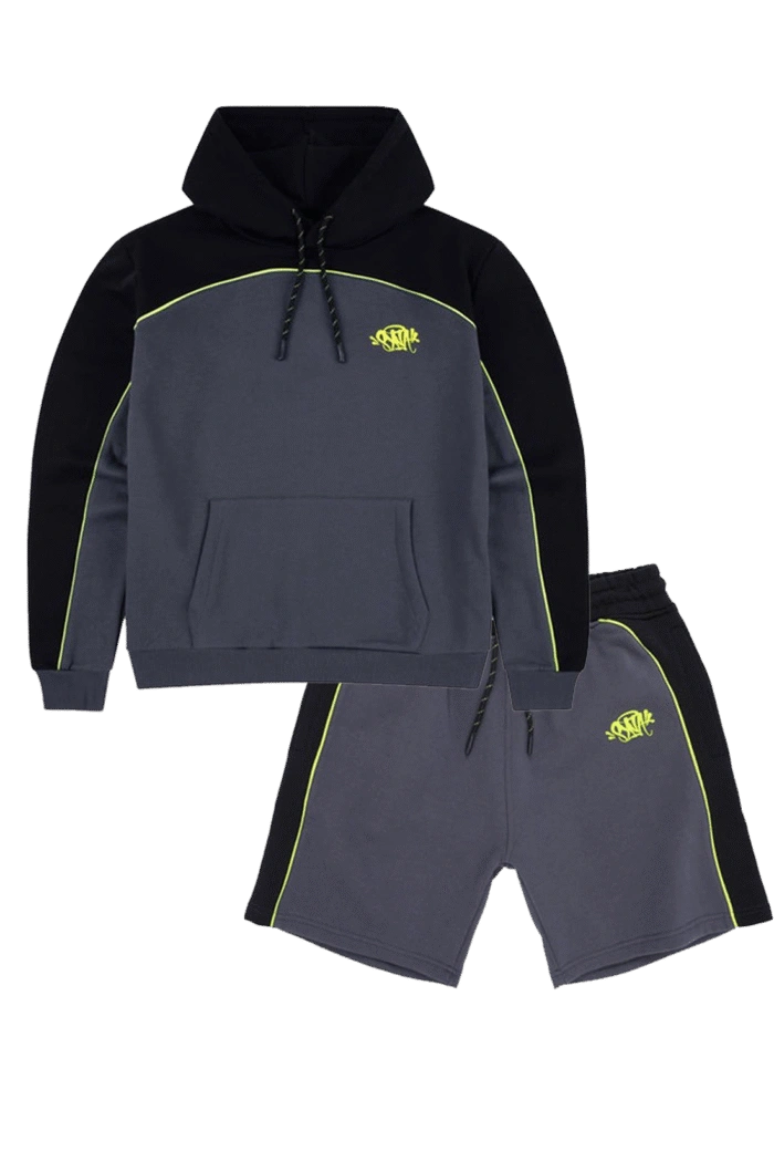 Syna World Team Pipe Hoodie Black/volt Shorts Set