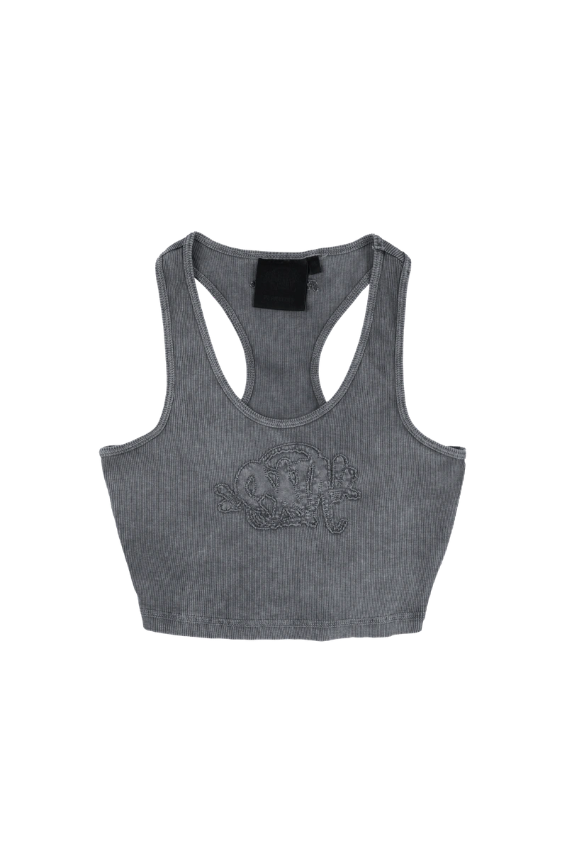 Syna World Women’s Elara Crop Top Charcoal ACID