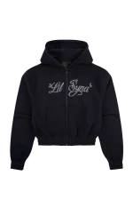 Syna World Women’s Lil Syna Rhinestone Black Hoodie