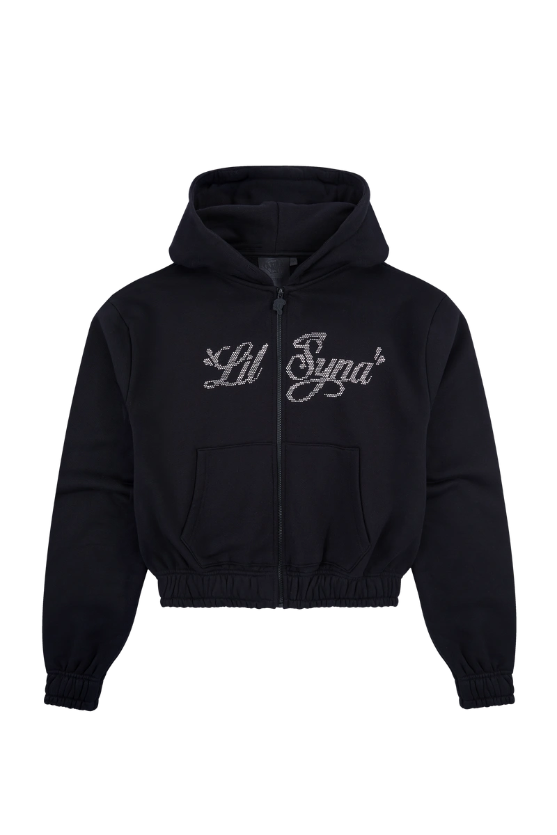 Syna World Women’s Lil Syna Rhinestone Black Hoodie