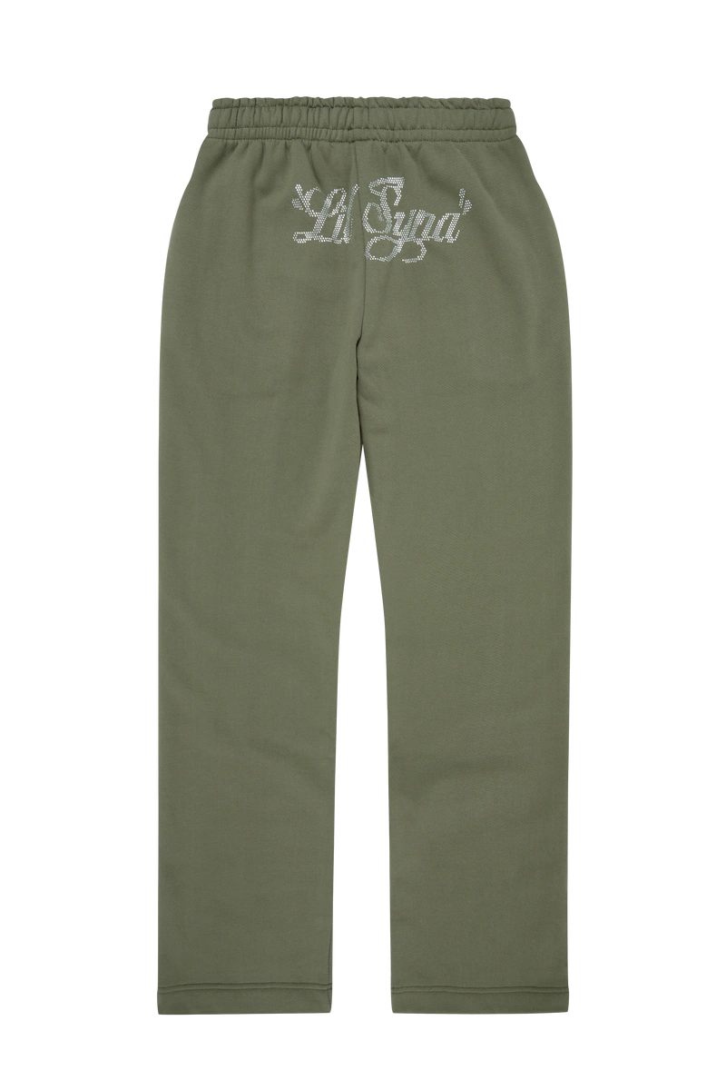 Syna World Women’s Lil Syna Rhinestone Jogger Khaki Legging