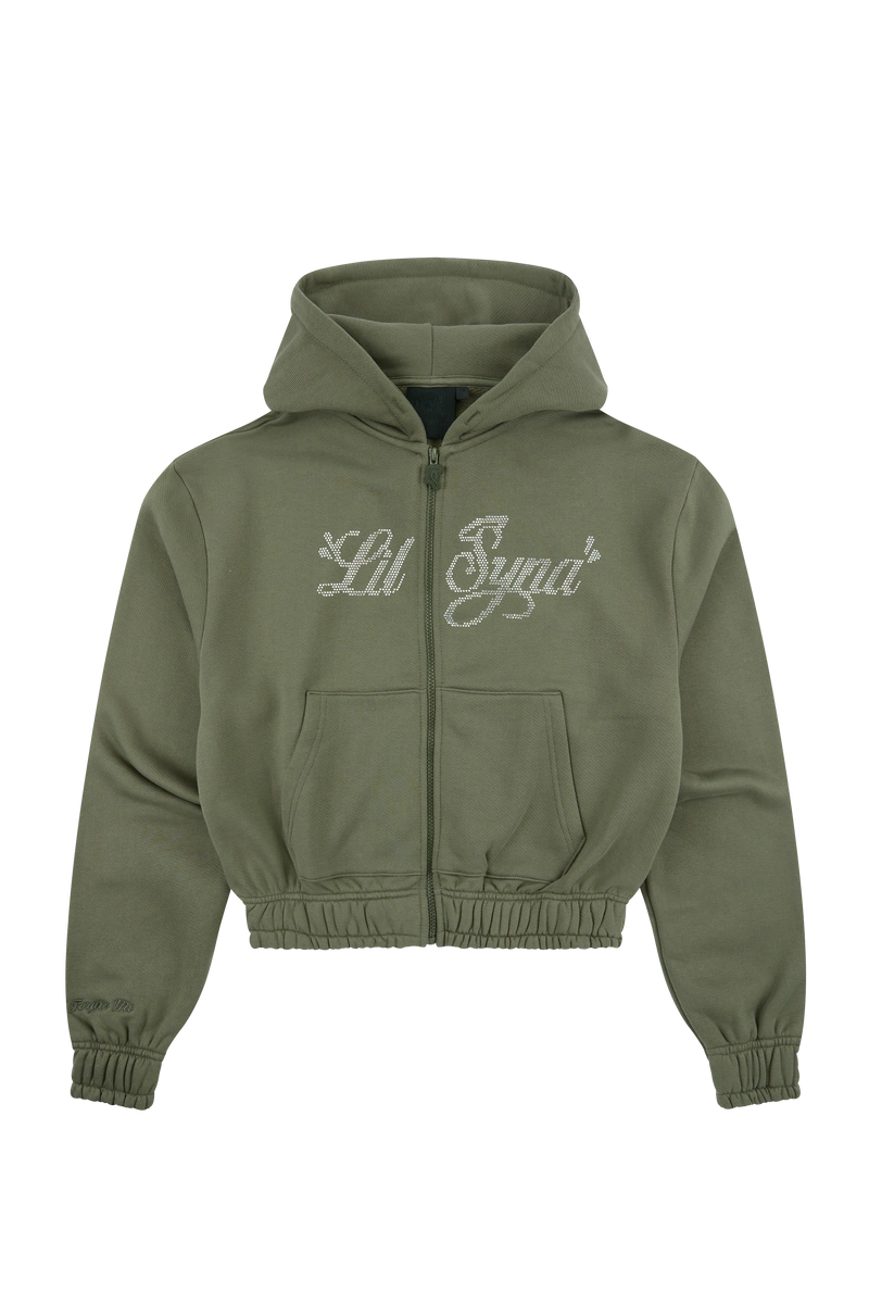 Syna World Women’s Lil Syna Rhinestone Khaki Hoodie